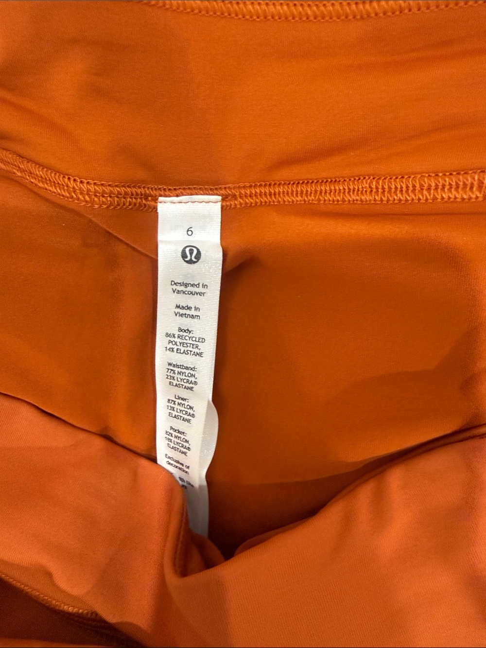 lululemon athletica Pace Rival MR Skirt in burnt orange with white tag - Picture 7 of 9